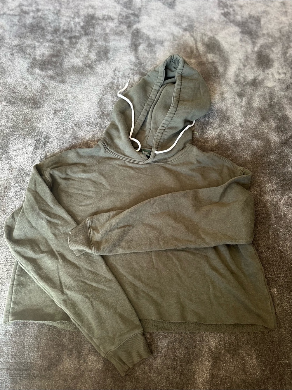 Women’s Olive Cropped Green Hooded Sweater